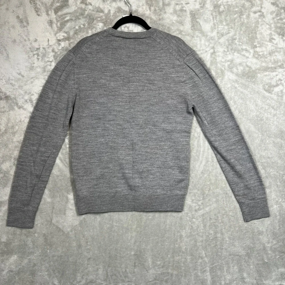 Banana Republic Merino Wool Crew Neck Sweater‎ Men's Size M Gray Preppy  Grandpa